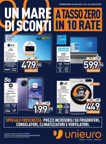 Volantino Unieuro - 12.7.2021 - 22.7.2021.