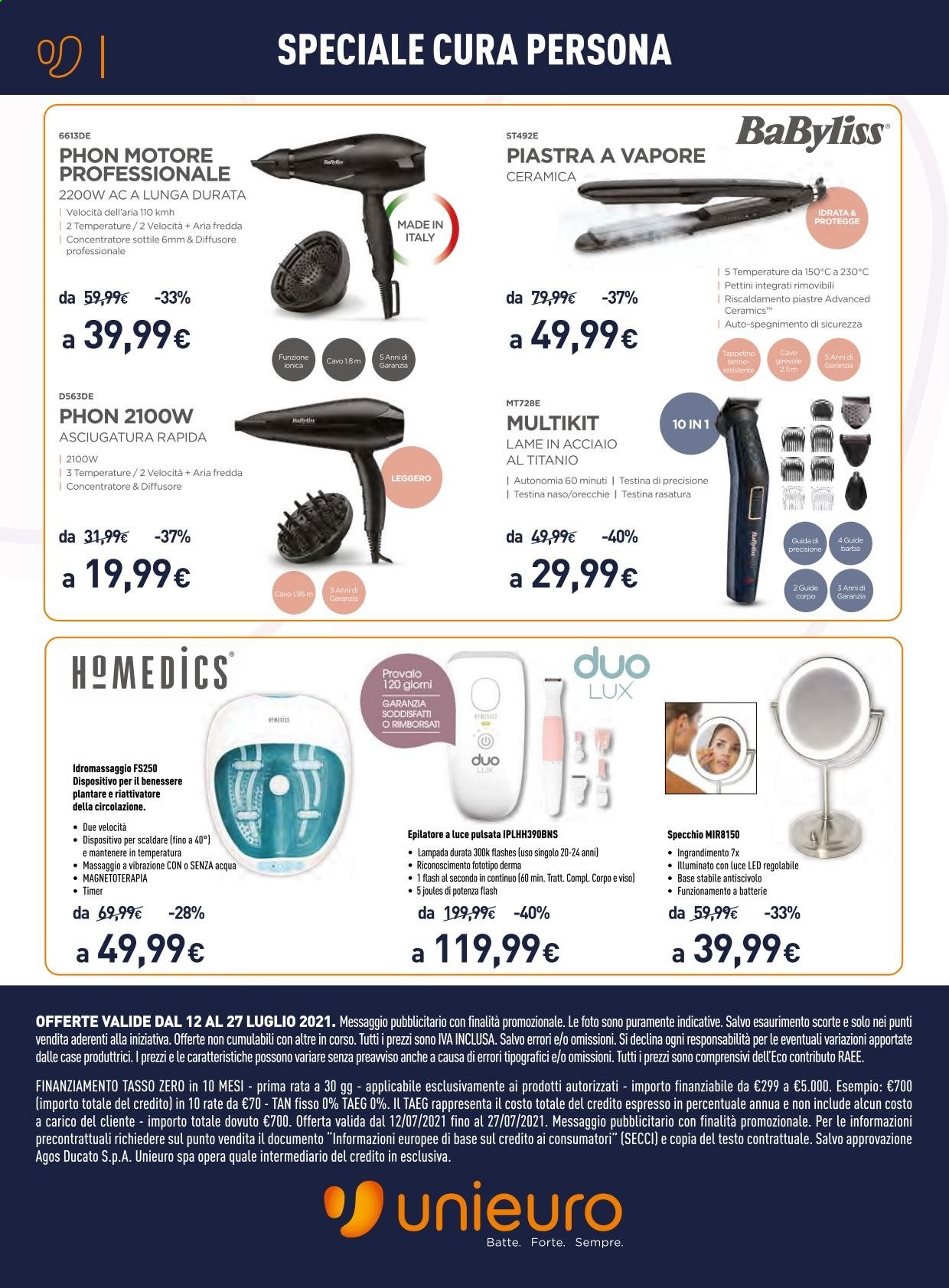 Volantino Unieuro - 12/7/2021 - 27/7/2021. Pagina 10