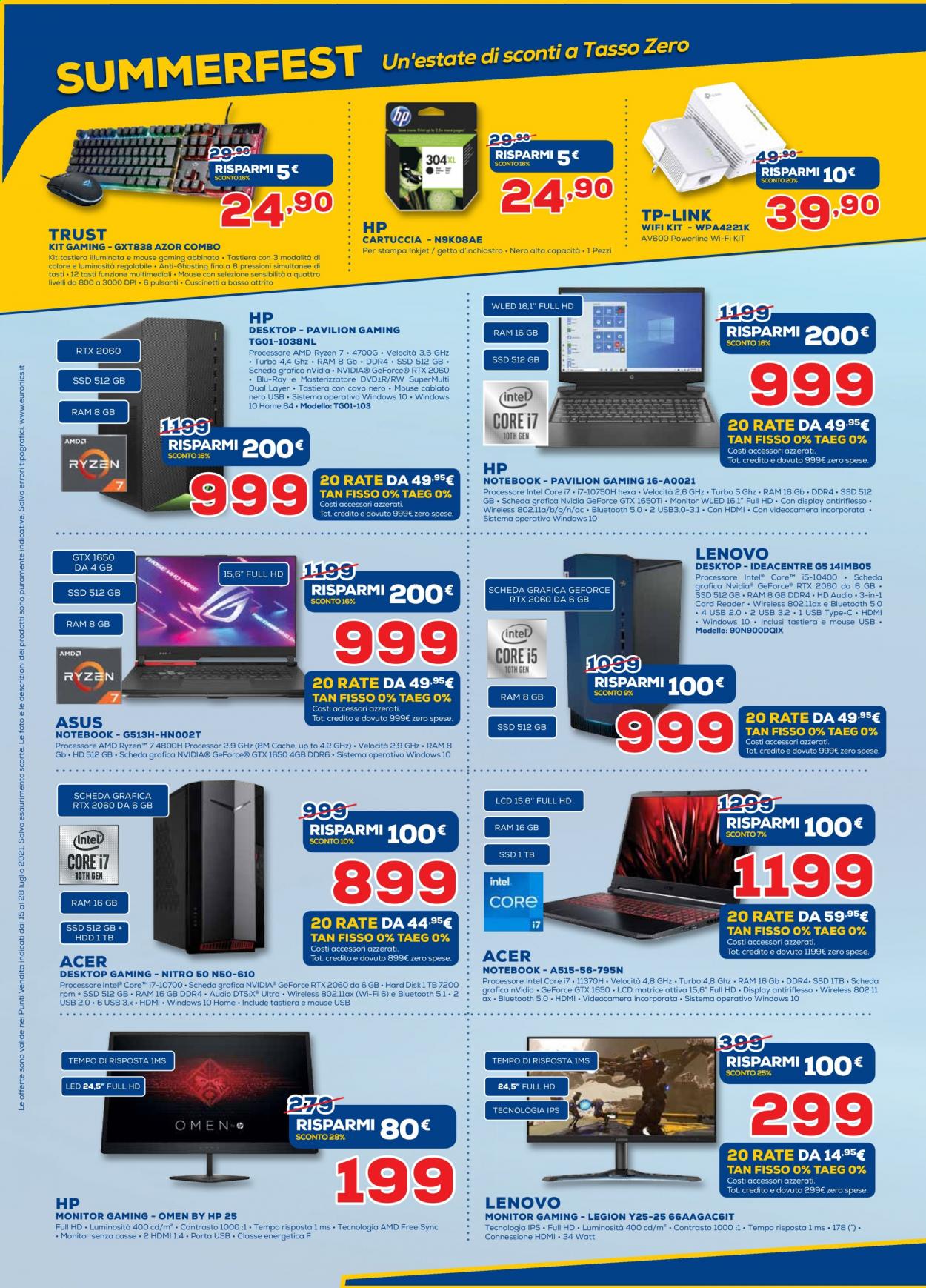 Volantino Euronics - 15/7/2021 - 28/7/2021. Pagina 8