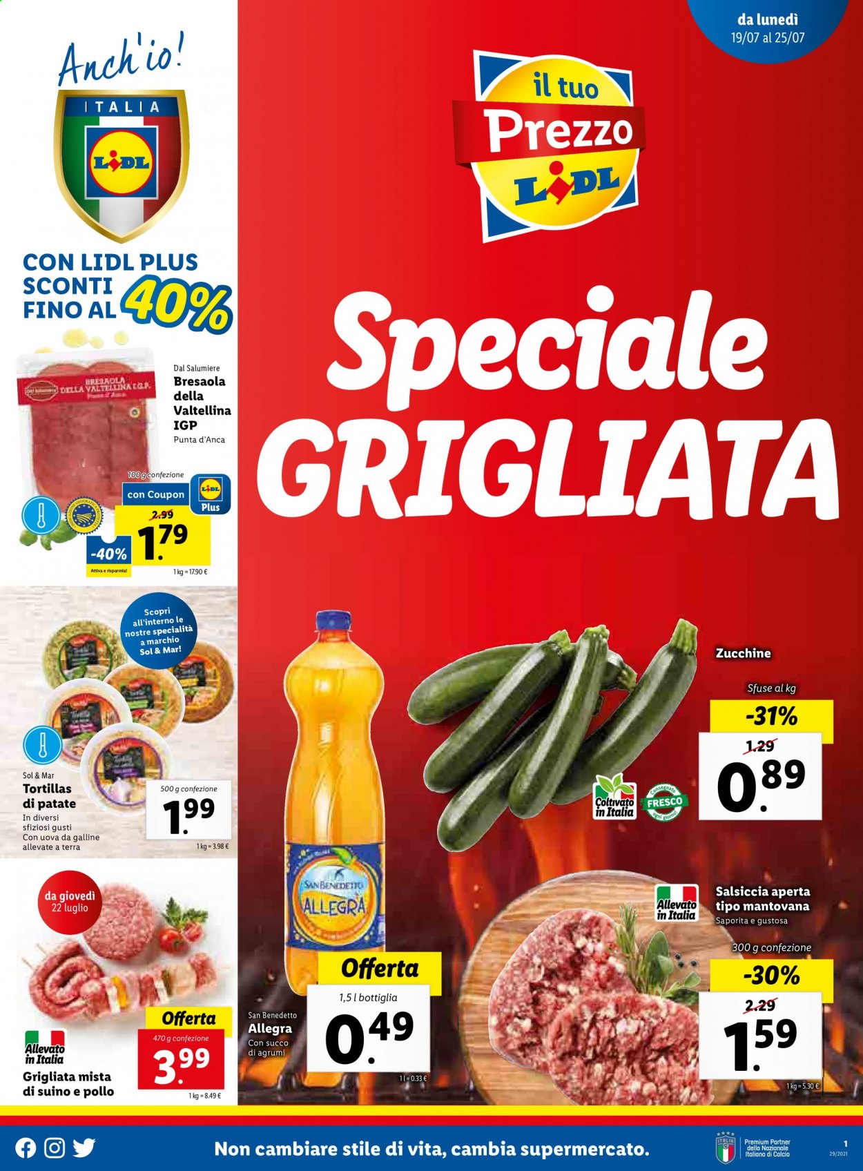 Volantino Lidl - 19/7/2021 - 25/7/2021. Pagina 1