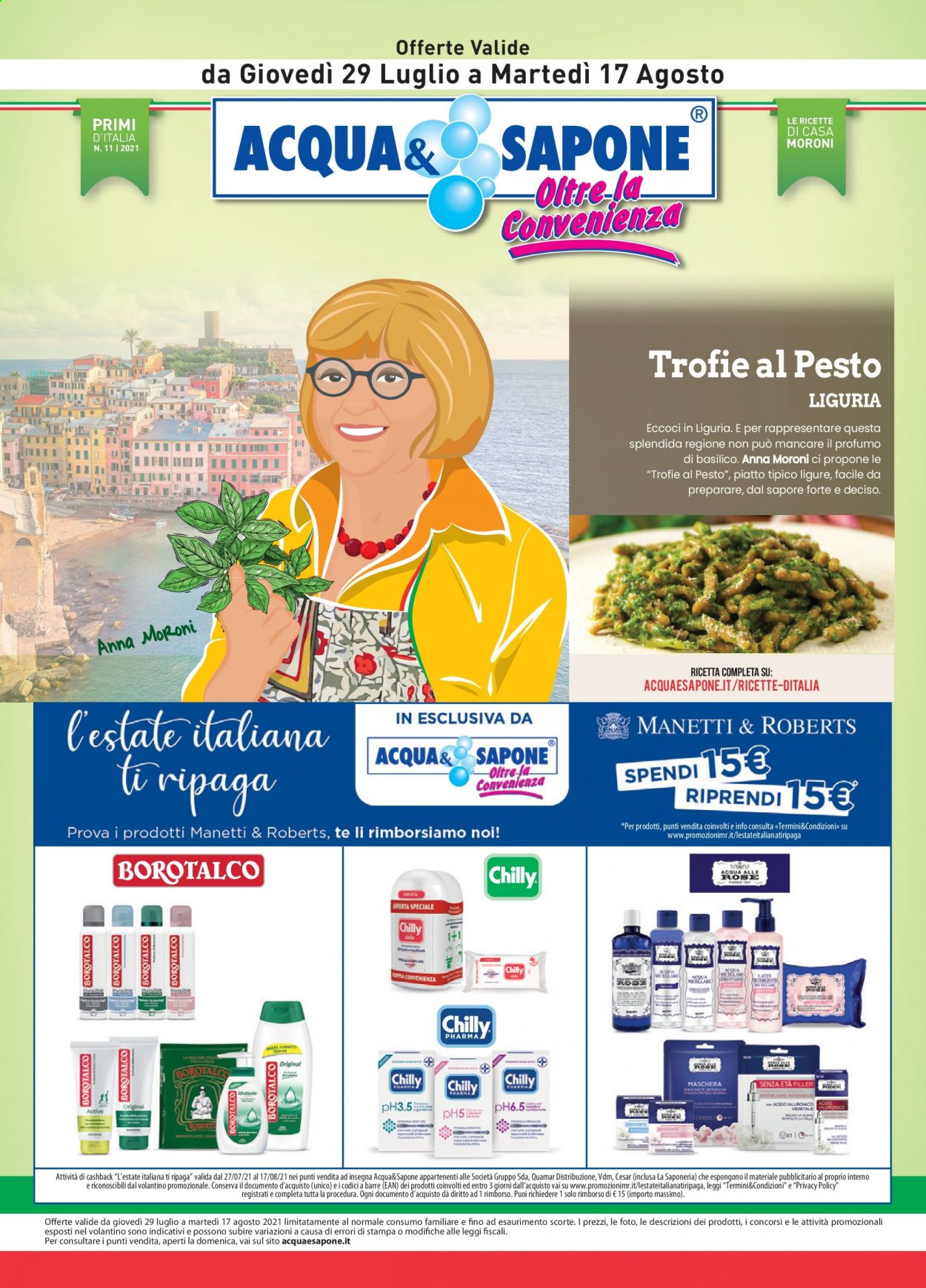 thumbnail - Volantino Acqua & Sapone - 29/7/2021 - 17/8/2021 - Prodotti in offerta - sapone, profumo. Pagina 1.