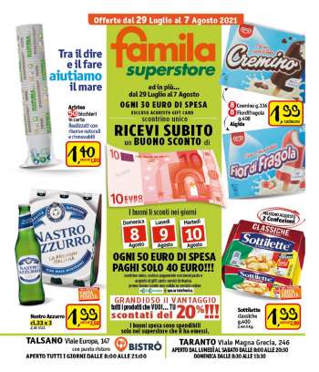 Volantino Famila - 29.7.2021 - 7.8.2021.
