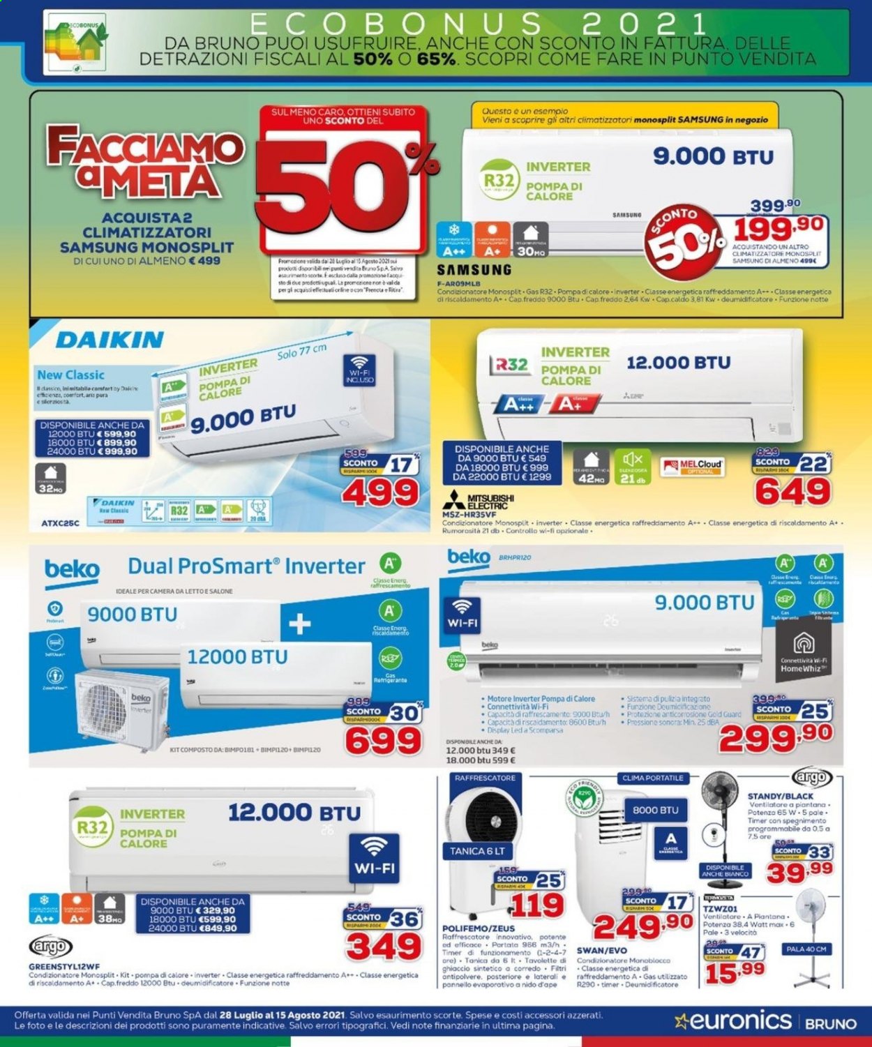 Volantino Euronics - 28/7/2021 - 15/8/2021. Pagina 16