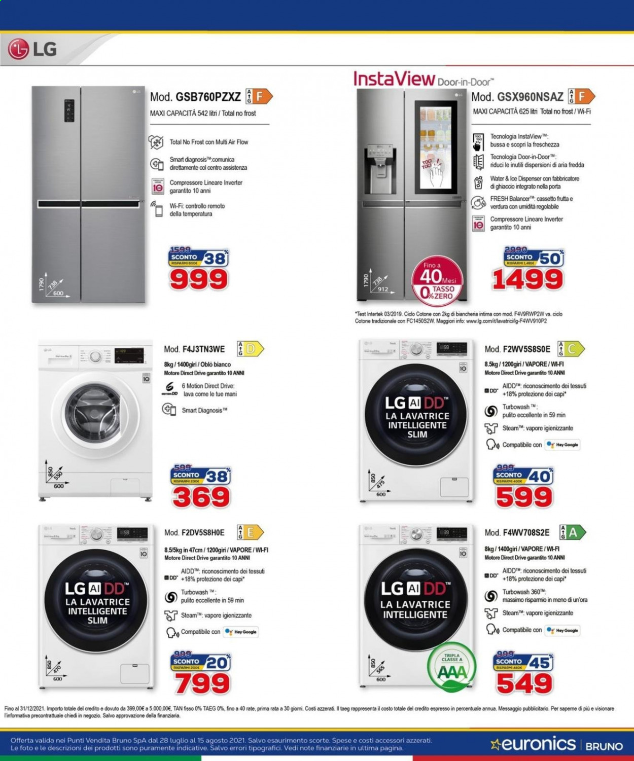 Volantino Euronics - 28/7/2021 - 15/8/2021. Pagina 19