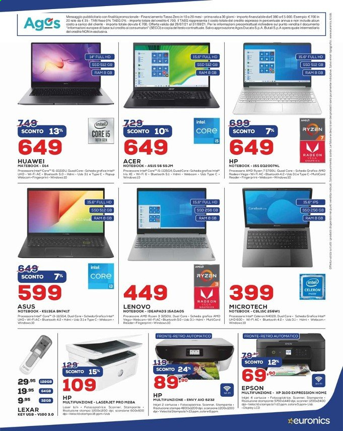 Volantino Euronics - 29/7/2021 - 31/8/2021. Pagina 9