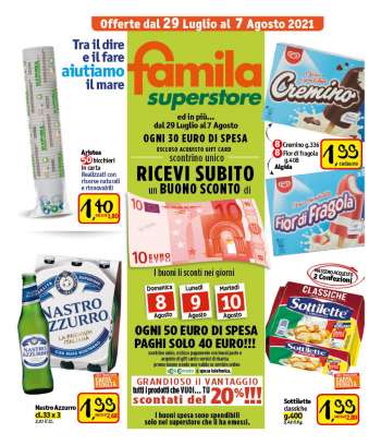 Volantino Famila - 12.8.2021 - 25.8.2021.