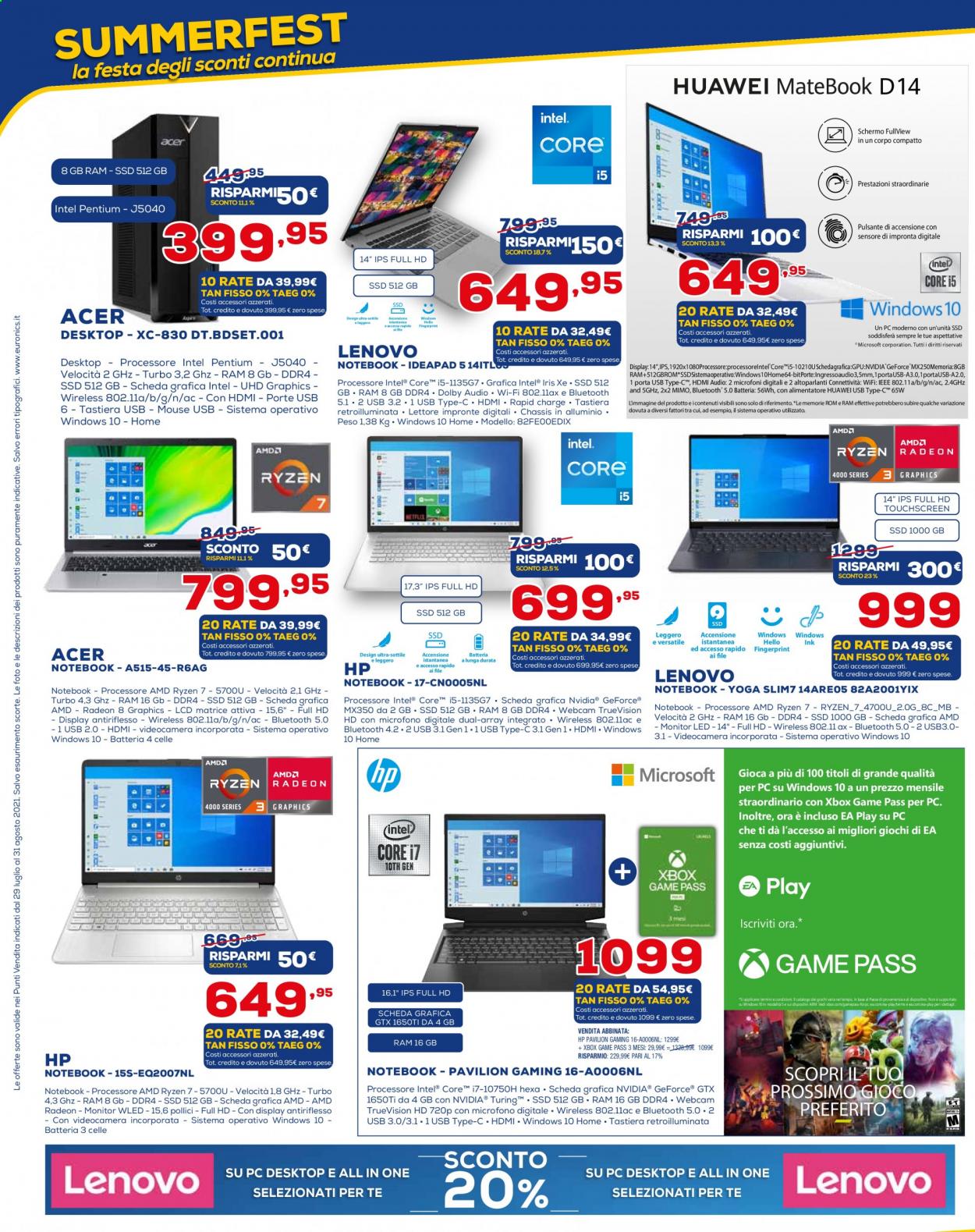 Volantino Euronics - 29/7/2021 - 31/8/2021. Pagina 16