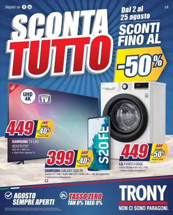 Volantino Trony - 2.8.2021 - 25.8.2021.