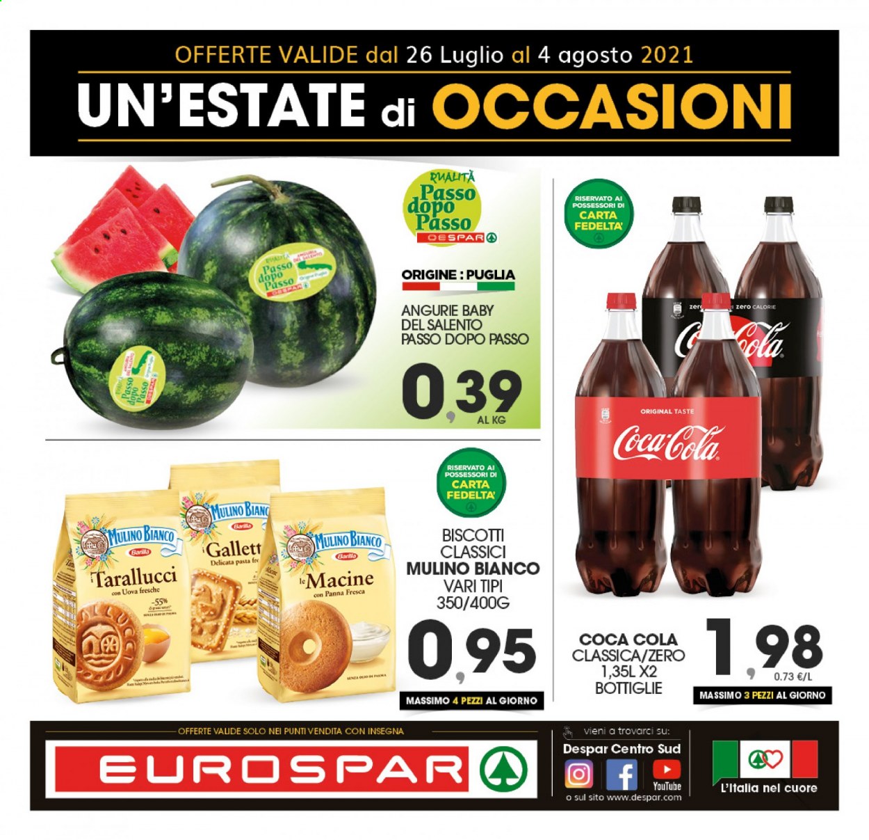 Volantino Eurospar - 26/7/2021 - 4/8/2021. Pagina 1