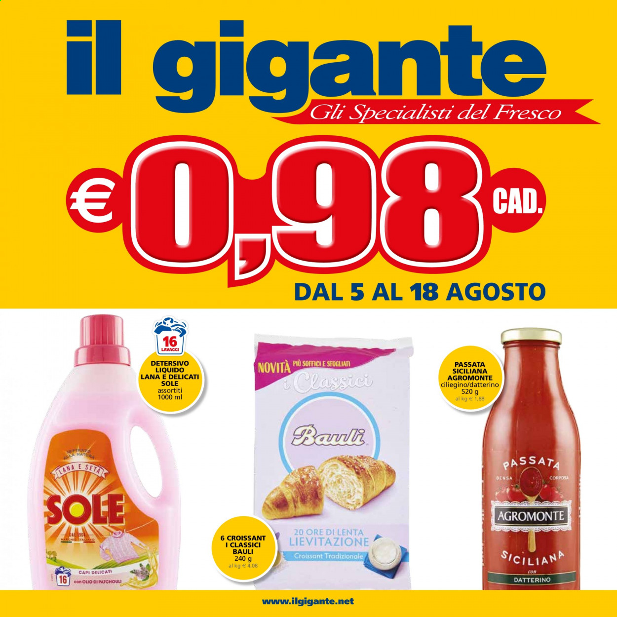 Volantino Il Gigante - 5/8/2021 - 18/8/2021. Pagina 1