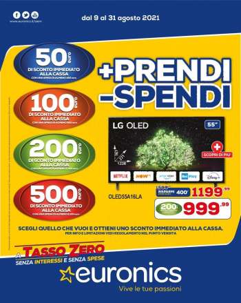 Volantino Euronics - 9.8.2021 - 31.8.2021.