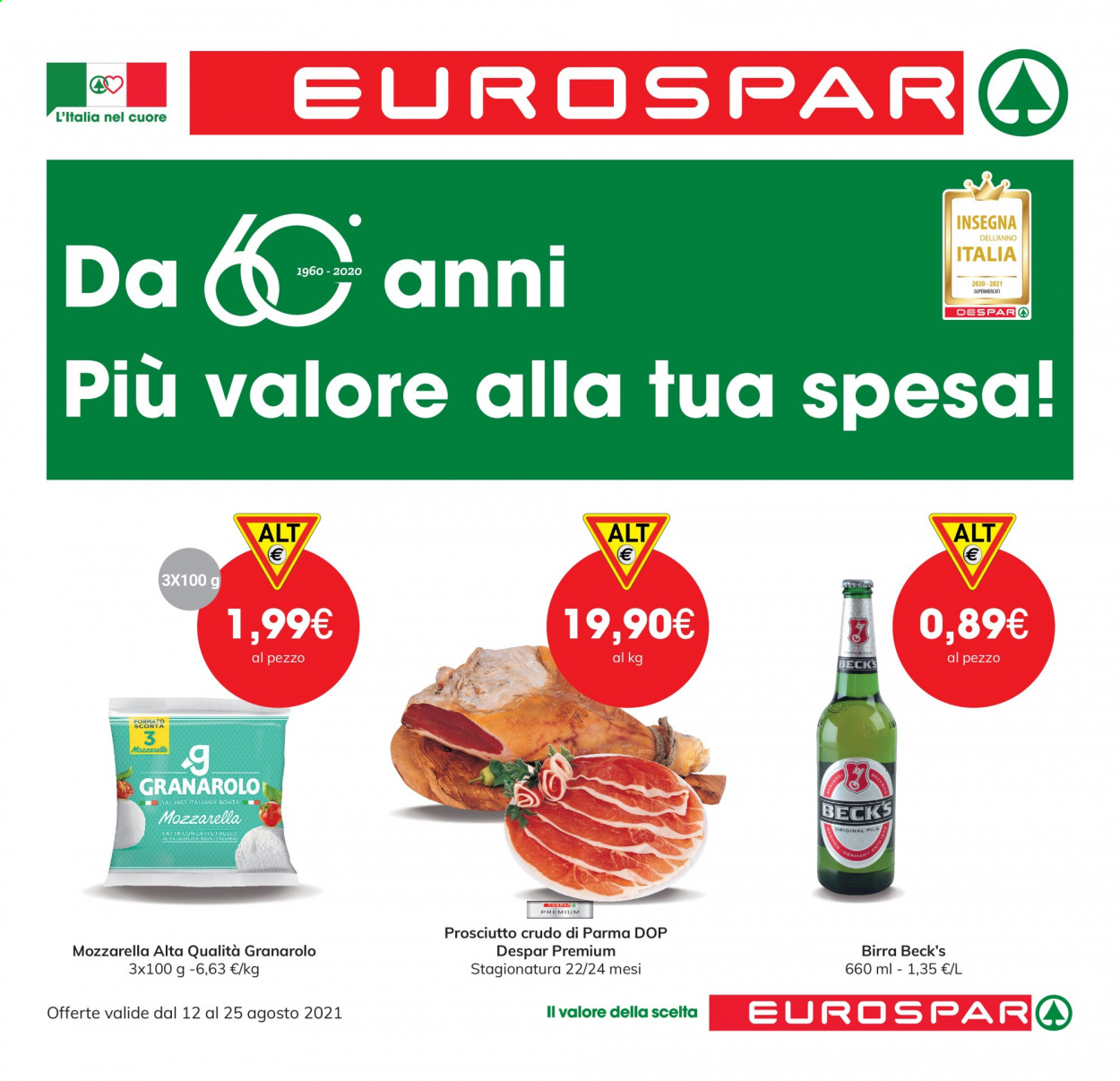 Volantino Eurospar - 12/8/2021 - 25/8/2021. Pagina 1