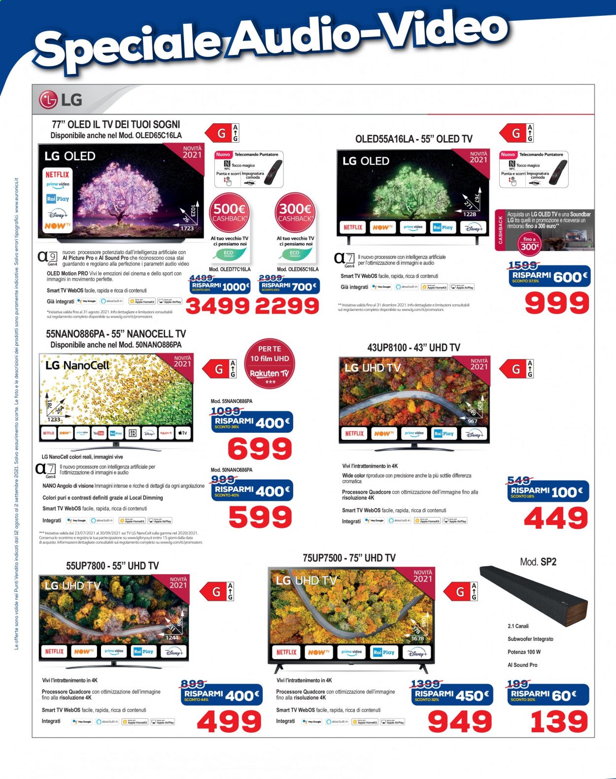 Volantino Euronics - 13/8/2021 - 31/8/2021. Pagina 1