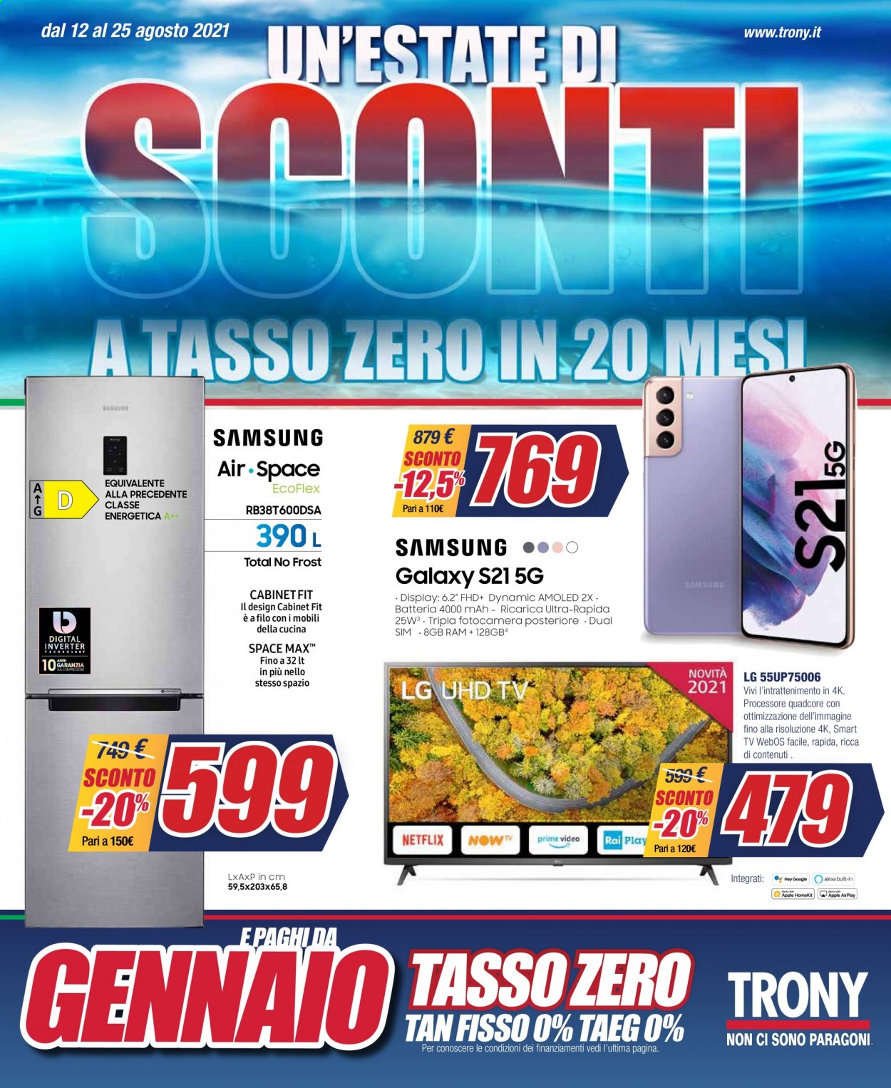 Volantino Trony - 12/8/2021 - 25/8/2021. Pagina 1