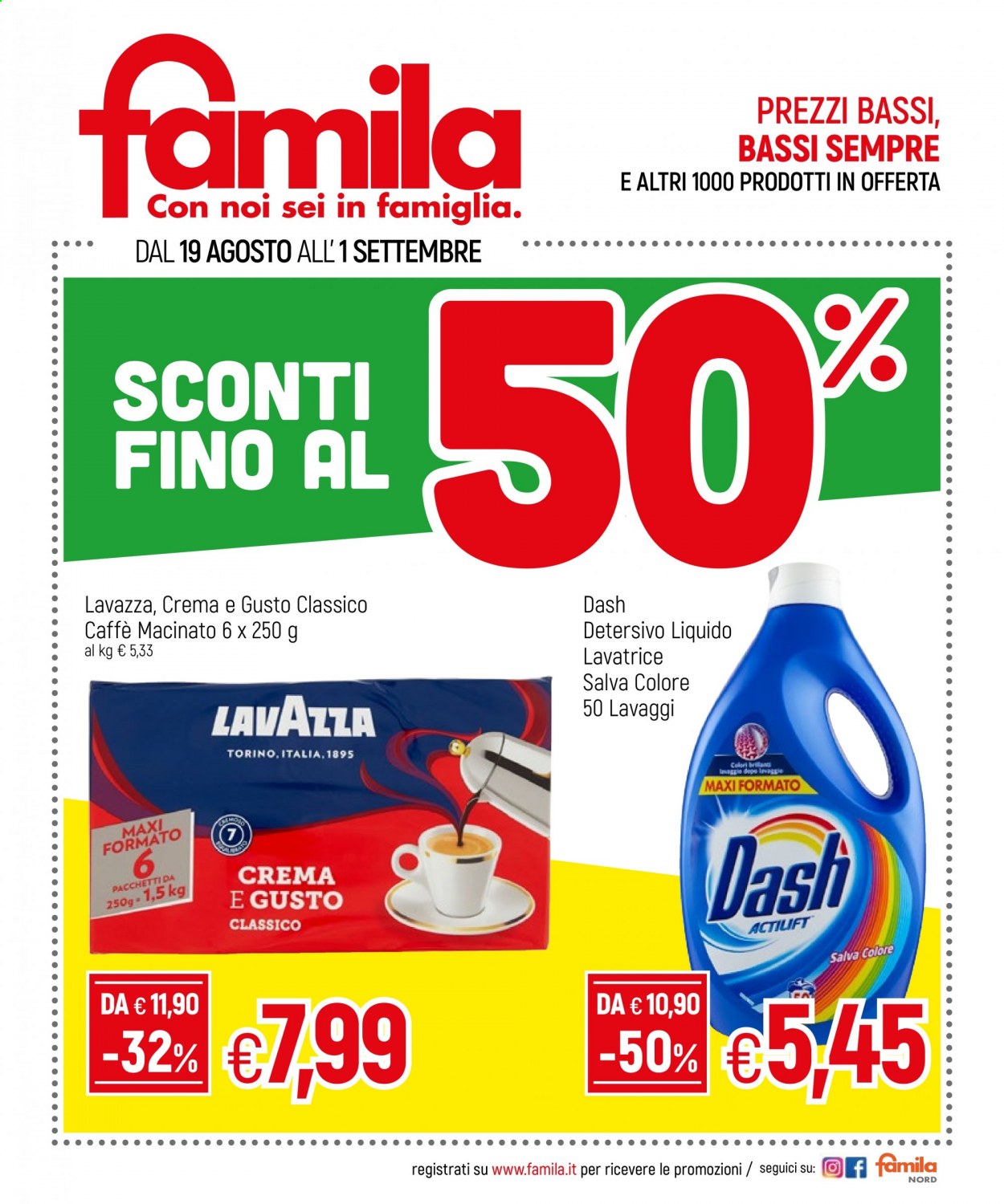 Volantino Famila - 19/8/2021 - 1/9/2021. Pagina 1