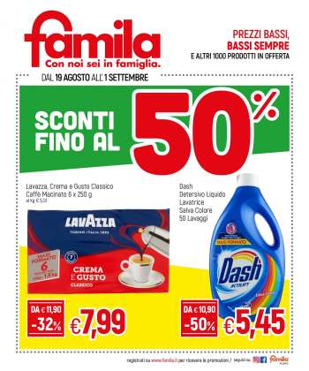 Volantino Famila - 19.8.2021 - 1.9.2021.