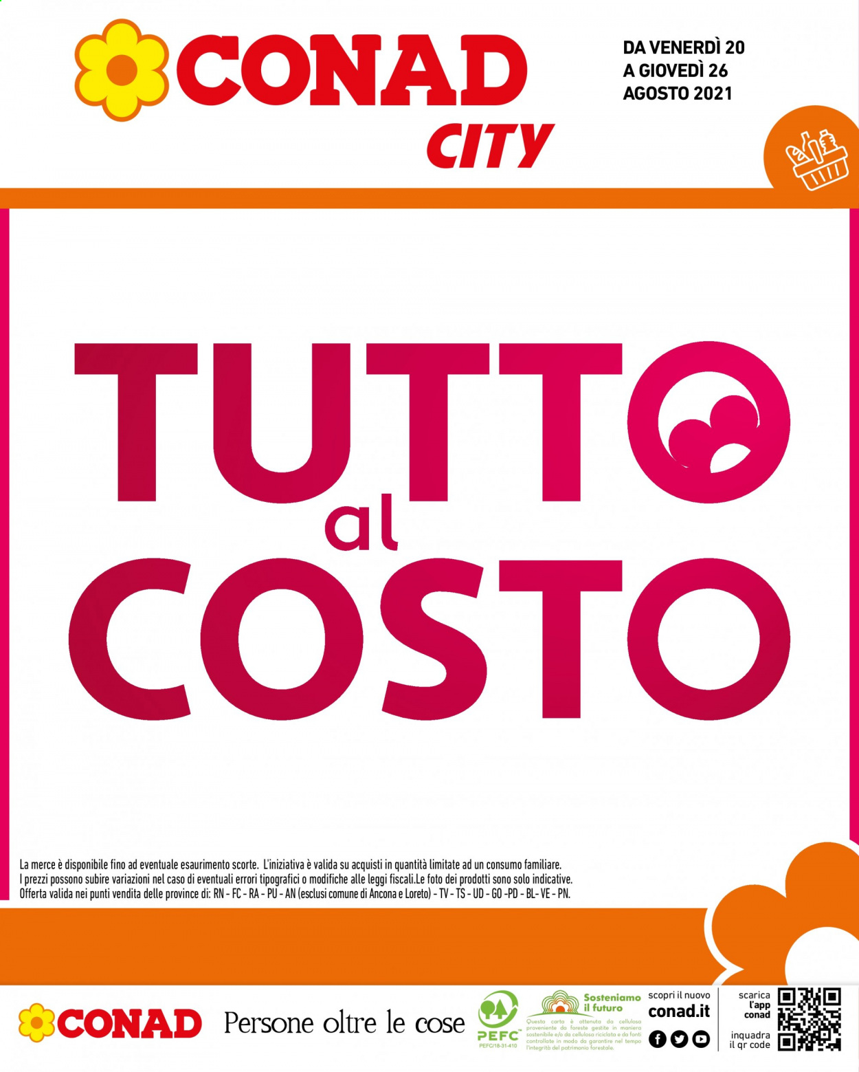 Volantino Conad - 20/8/2021 - 26/8/2021. Pagina 1