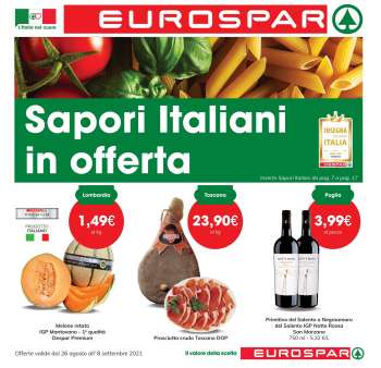 Volantino Eurospar - 26.8.2021 - 8.9.2021.