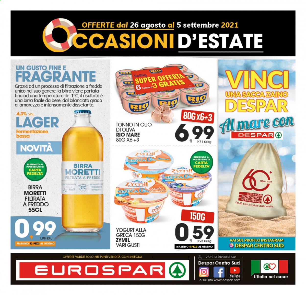 Volantino Eurospar - 26/8/2021 - 5/9/2021. Pagina 1