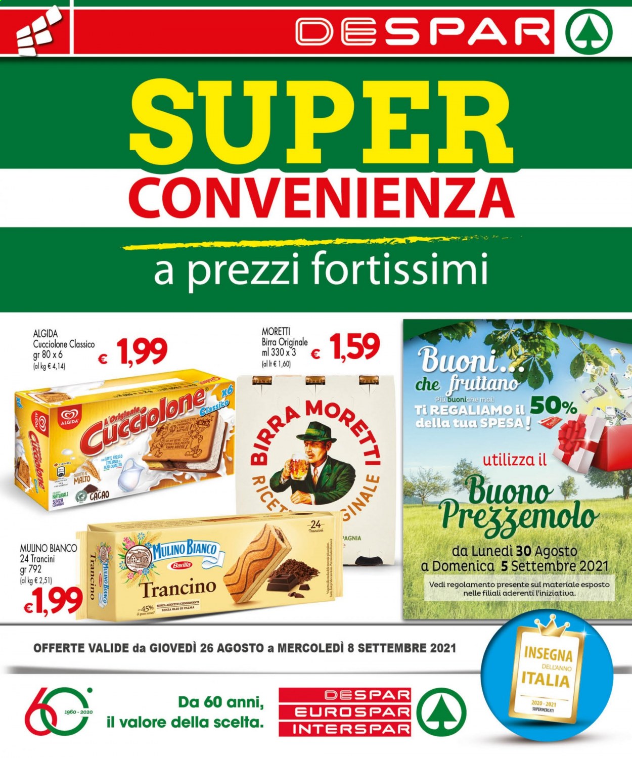 Volantino Interspar - 26/8/2021 - 8/9/2021. Pagina 1