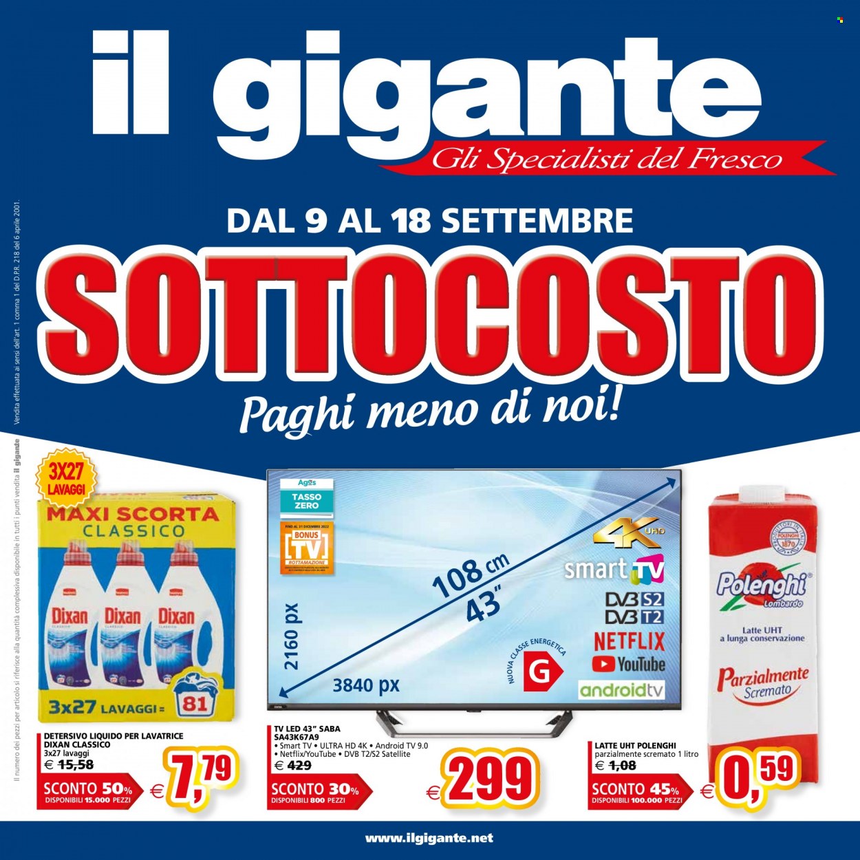 Volantino Il Gigante - 9/9/2021 - 18/9/2021. Pagina 1