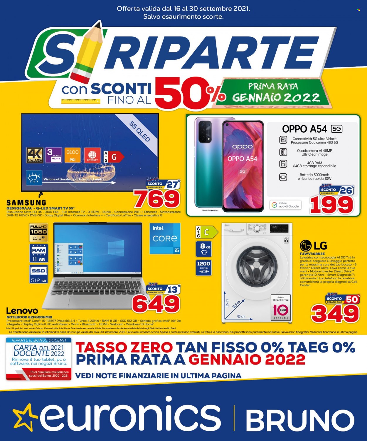 Volantino Euronics - 16/9/2021 - 30/9/2021. Pagina 1