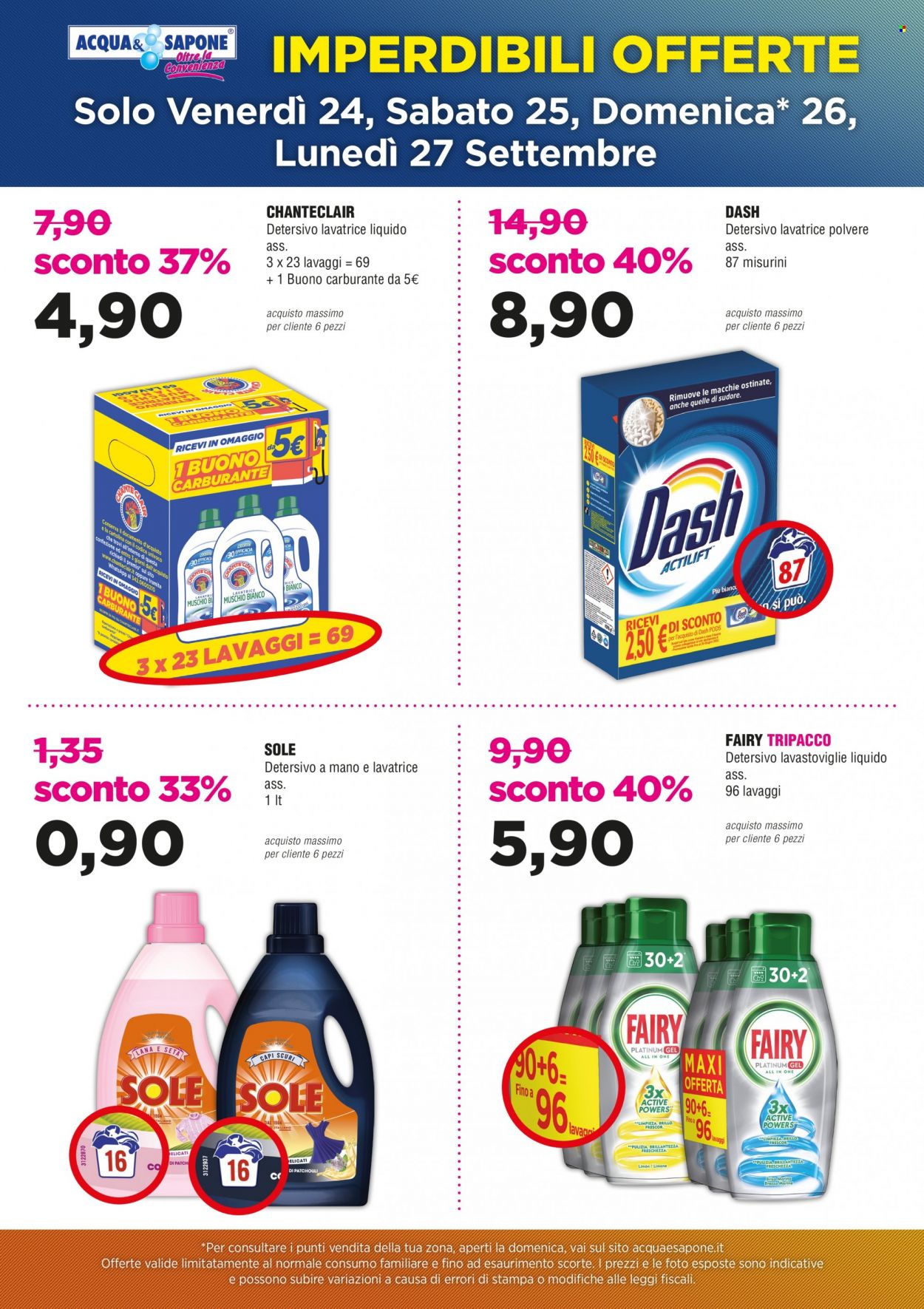 Volantino Acqua & Sapone - 24/9/2021 - 27/9/2021. Pagina 1