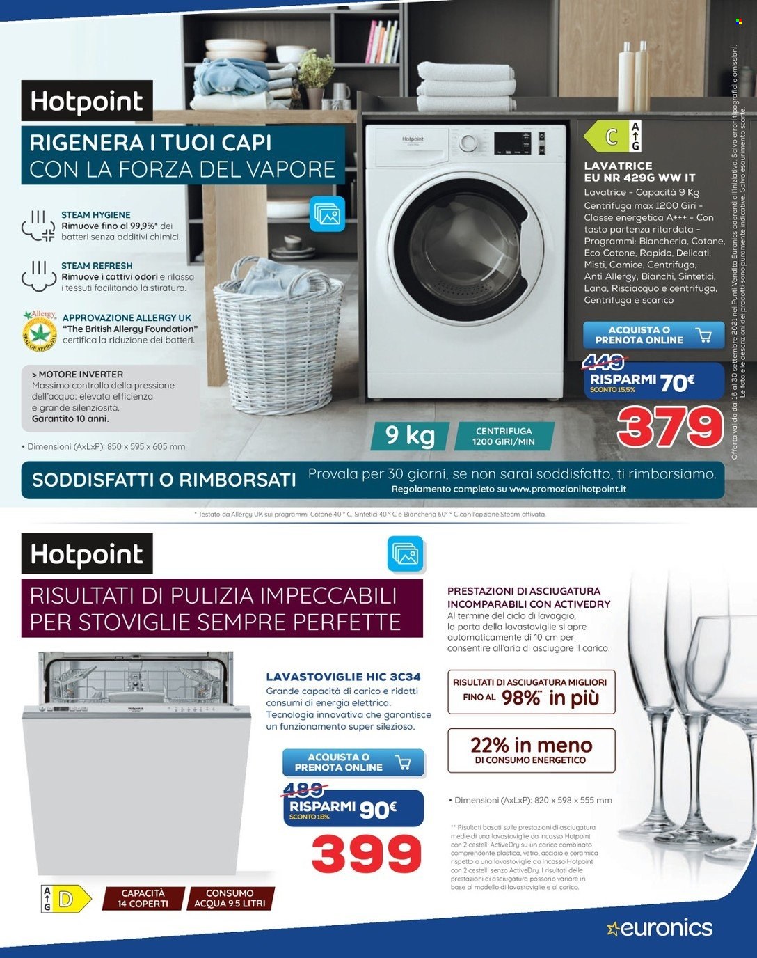 Volantino Euronics - 16/9/2021 - 30/9/2021. Pagina 9