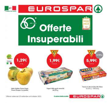 Volantino Eurospar - 23.9.2021 - 6.10.2021.
