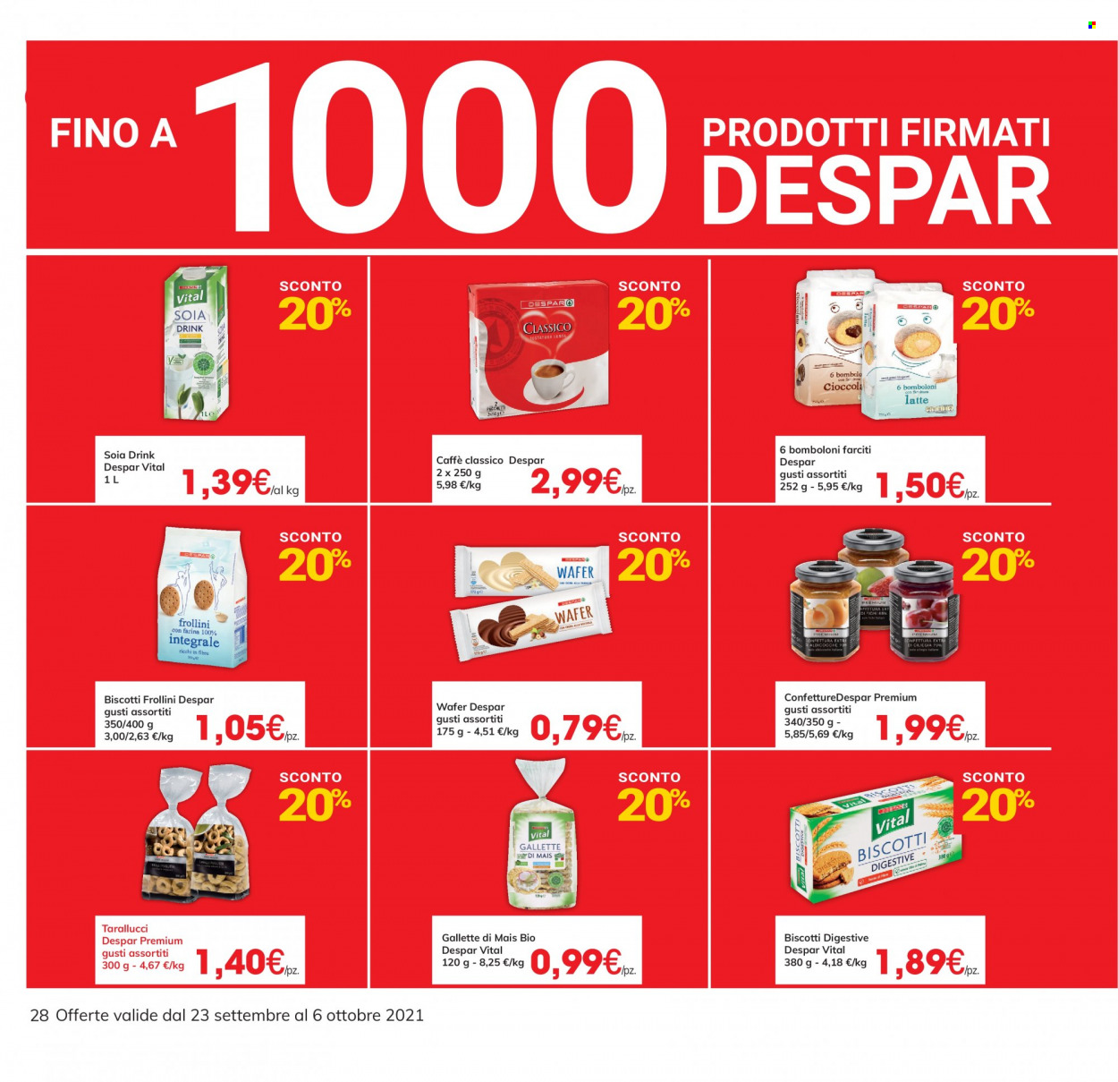 Volantino Eurospar - 23/9/2021 - 6/10/2021. Pagina 28