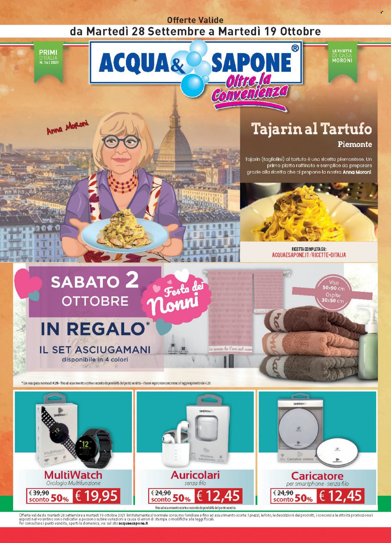 thumbnail - Volantino Acqua & Sapone - 28/9/2021 - 19/10/2021 - Prodotti in offerta - sapone, orologio. Pagina 1.