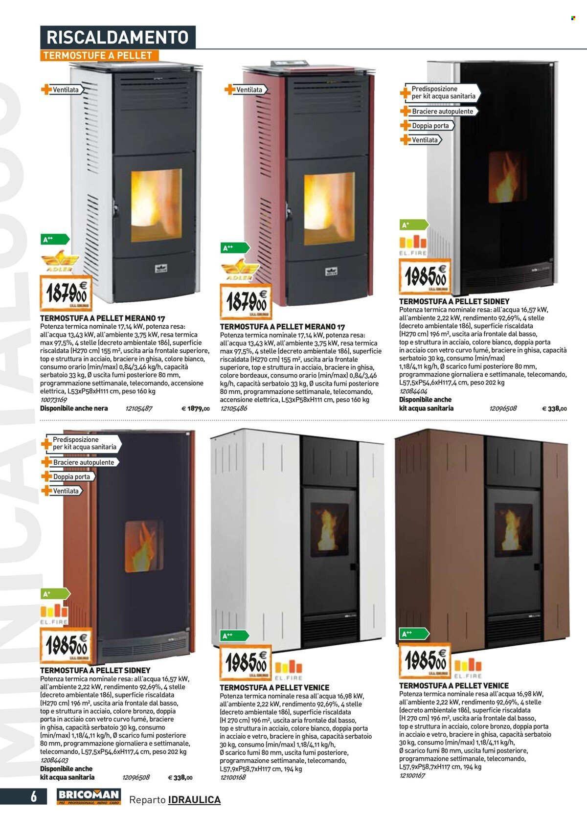 thumbnail - Volantino Tecnomat by Bricoman - 30/9/2021 - 27/10/2021 - Prodotti in offerta - telecomando, termostufa, stufa a pellet, porta. Pagina 6.