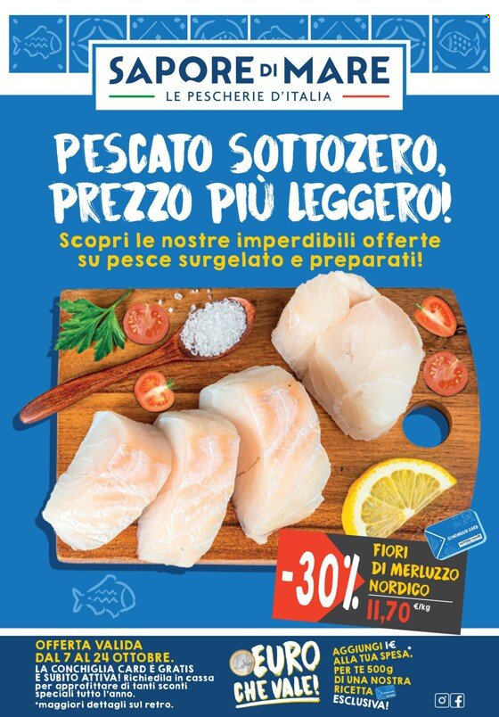 thumbnail - Volantino Sapore di Mare - 7/10/2021 - 24/10/2021 - Prodotti in offerta - pesce, merluzzo. Pagina 1.