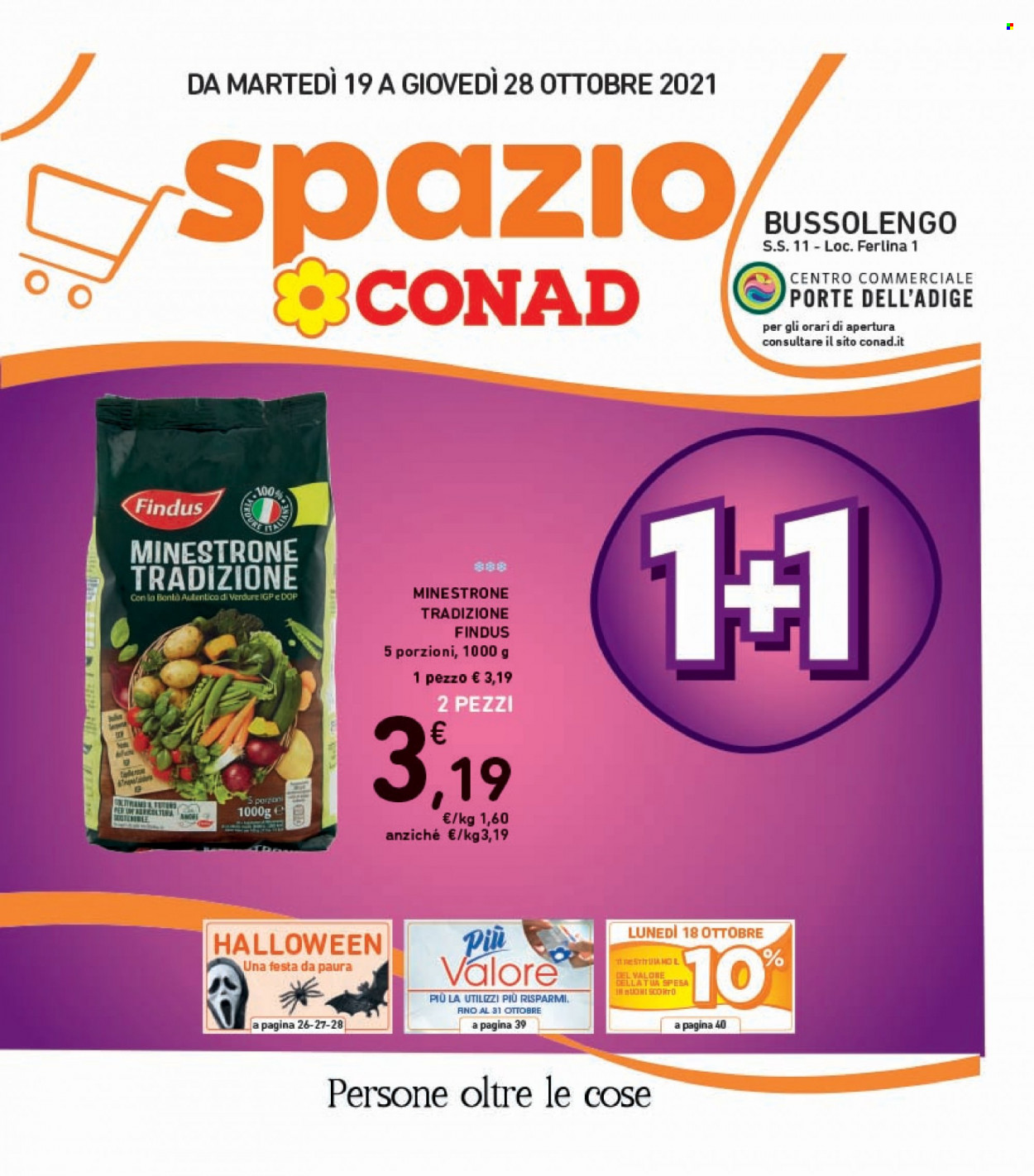 thumbnail - Volantino Conad - 19/10/2021 - 28/10/2021 - Prodotti in offerta - Findus, minestrone. Pagina 1.