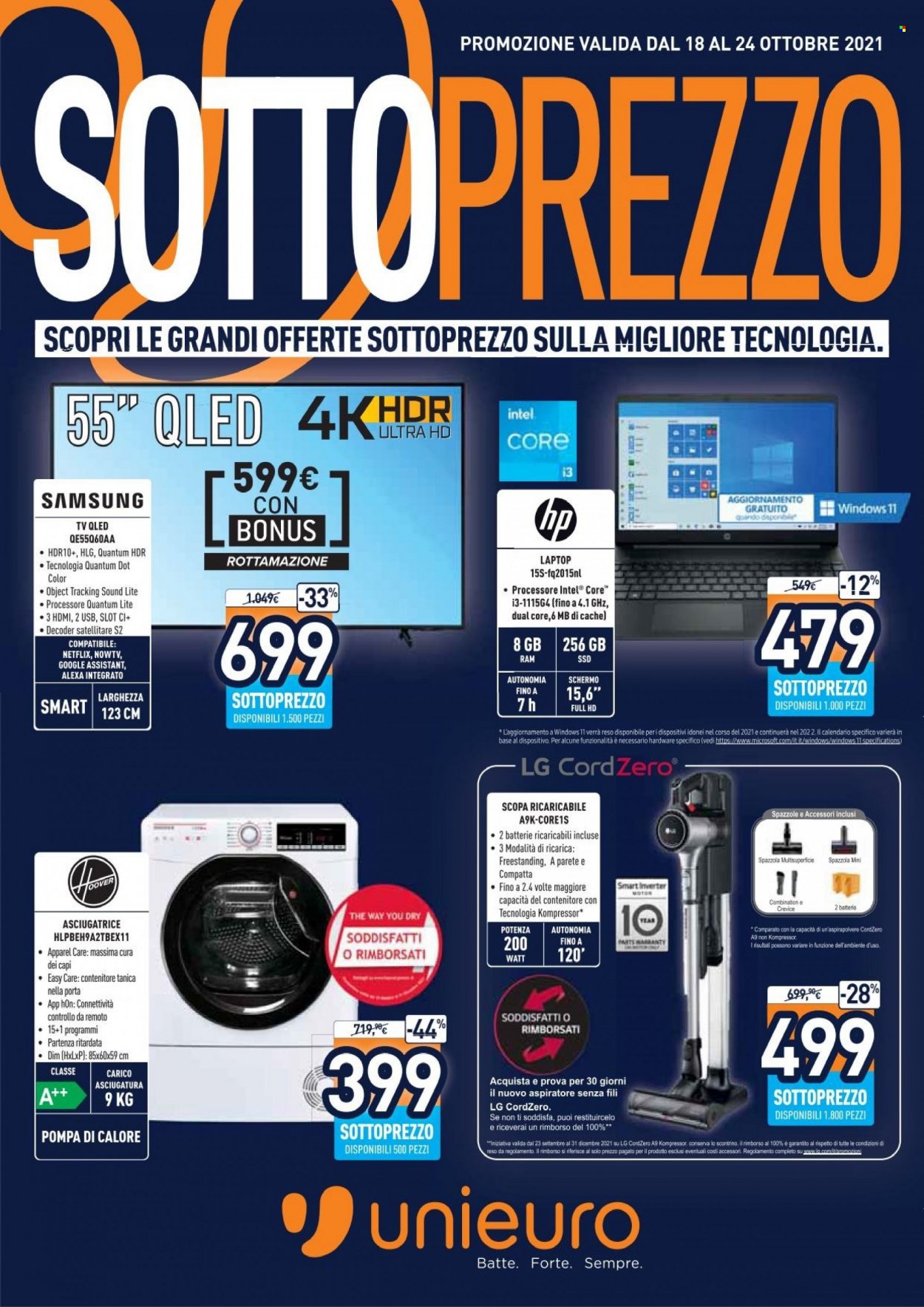 Volantino Unieuro - 18/10/2021 - 24/10/2021. Pagina 1