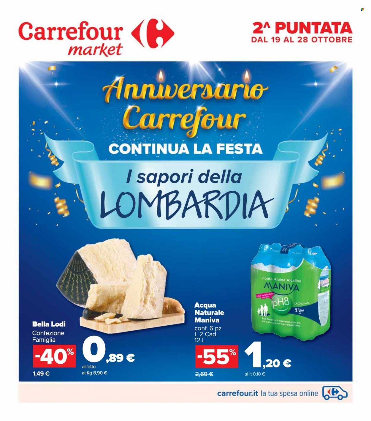 thumbnail - Volantino Carrefour - 19/10/2021 - 28/10/2021 - Prodotti in offerta - acqua naturale, Maniva. Pagina 1.