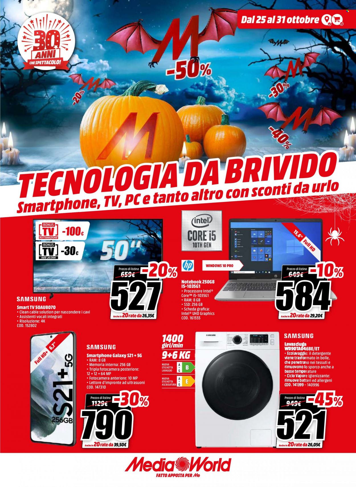 Volantino MediaWorld - 25/10/2021 - 31/10/2021. Pagina 1