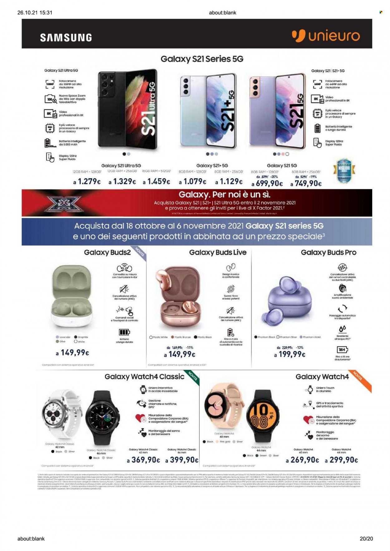 Volantino Unieuro - 25/10/2021 - 1/11/2021. Pagina 20