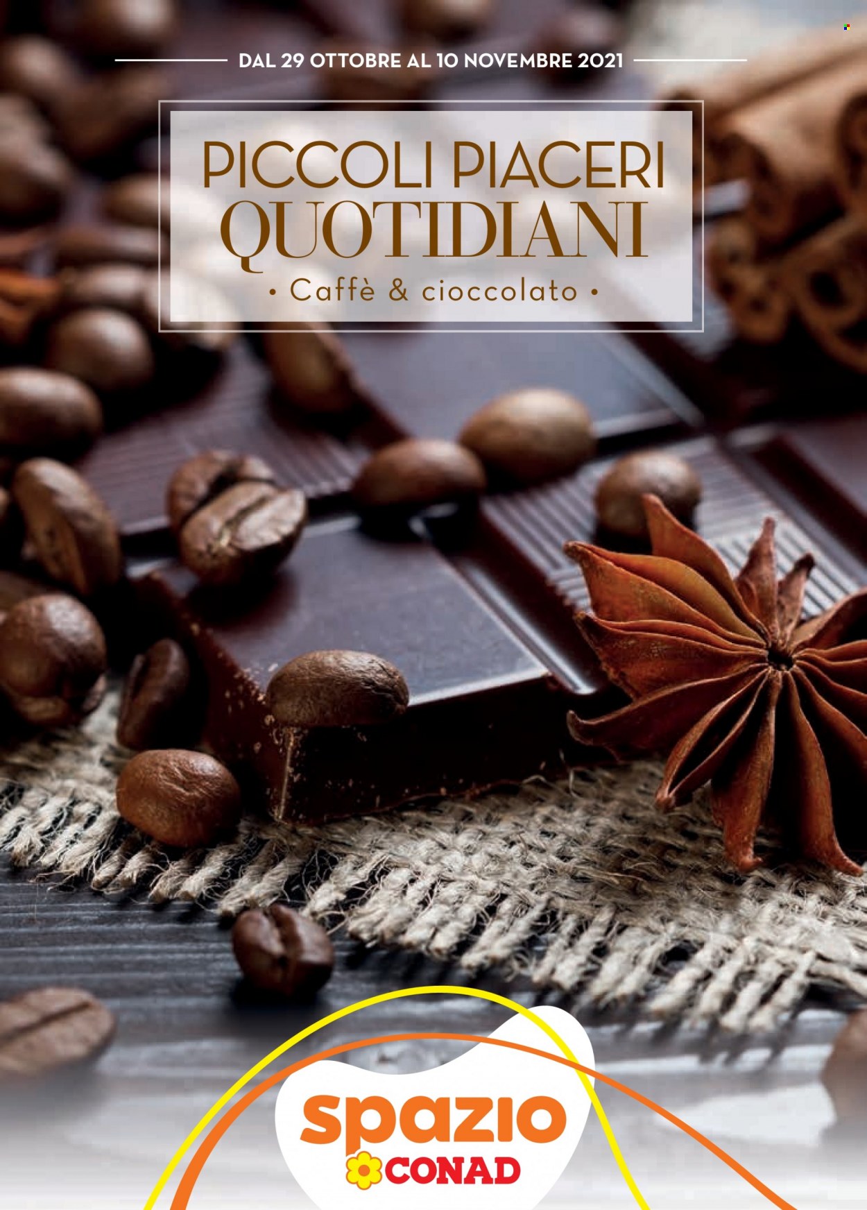 thumbnail - Volantino Conad - 29/10/2021 - 10/11/2021 - Prodotti in offerta - cioccolato, caffè. Pagina 1.
