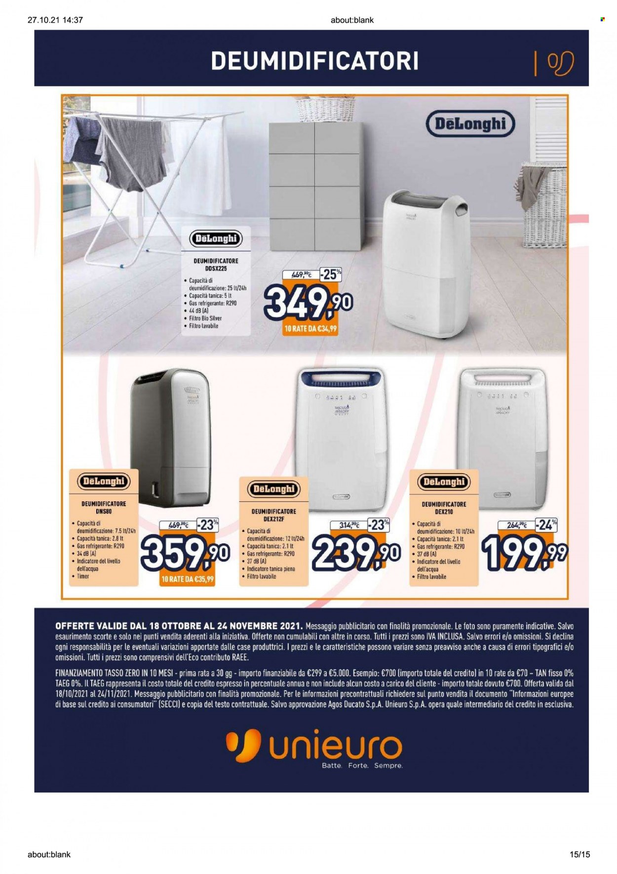 Volantino Unieuro - 18/10/2021 - 24/11/2021. Pagina 15