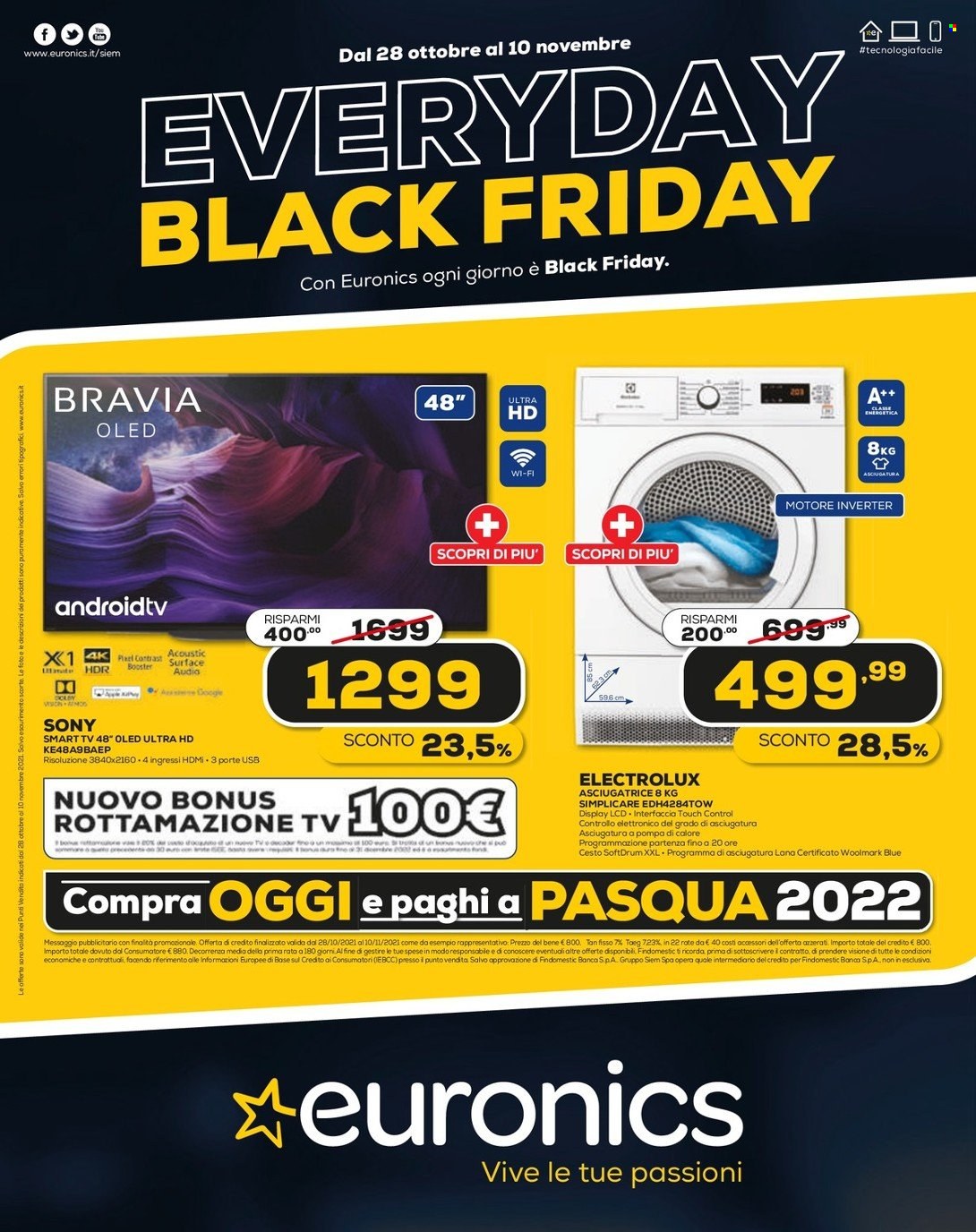 Volantino Euronics - 28/10/2021 - 10/11/2021. Pagina 1