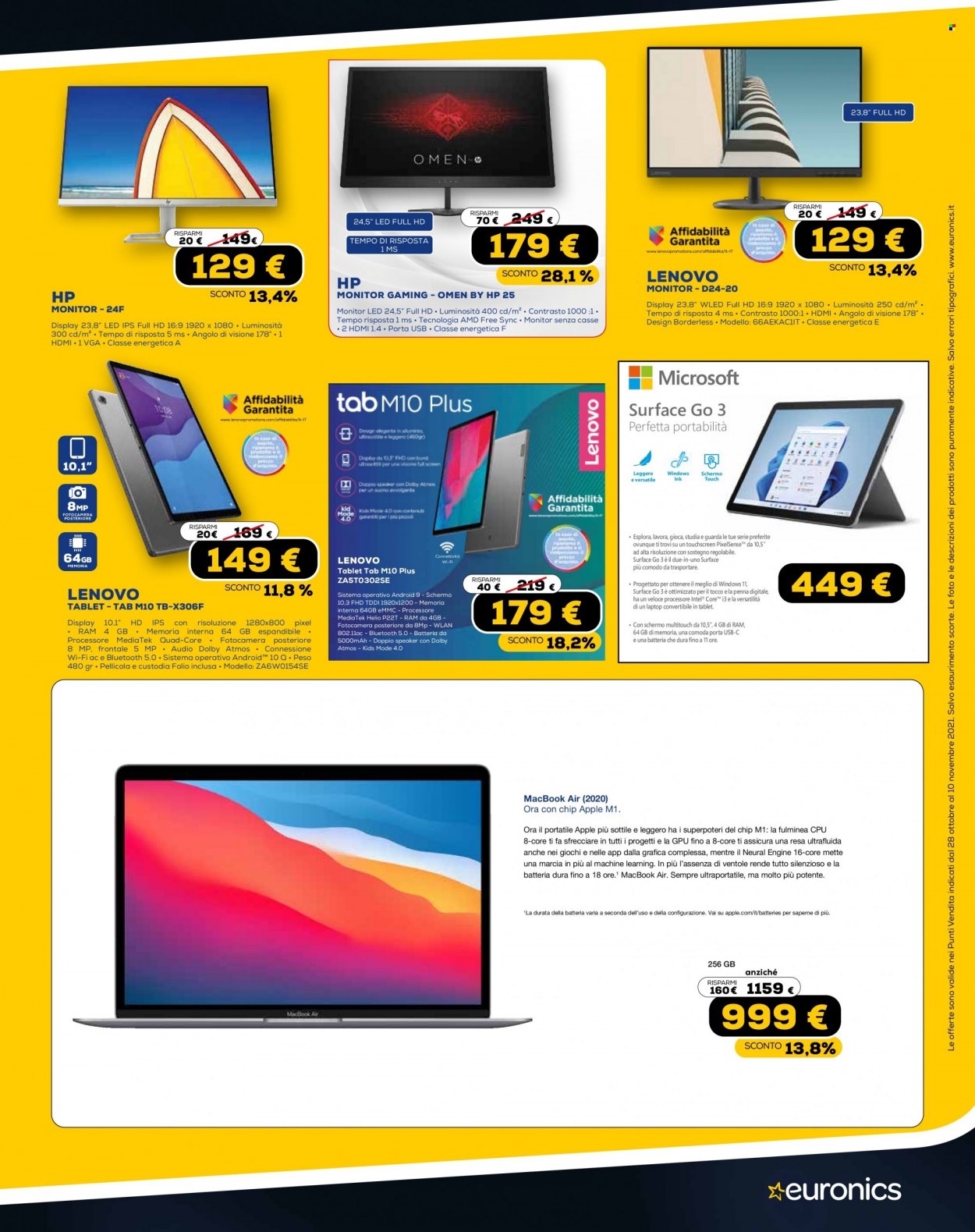 Volantino Euronics - 28/10/2021 - 10/11/2021. Pagina 9