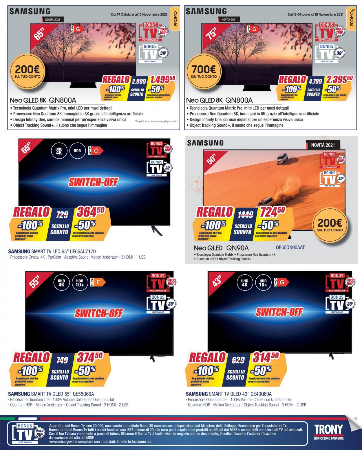 Volantino Trony - 30/10/2021 - 21/11/2021. Pagina 9