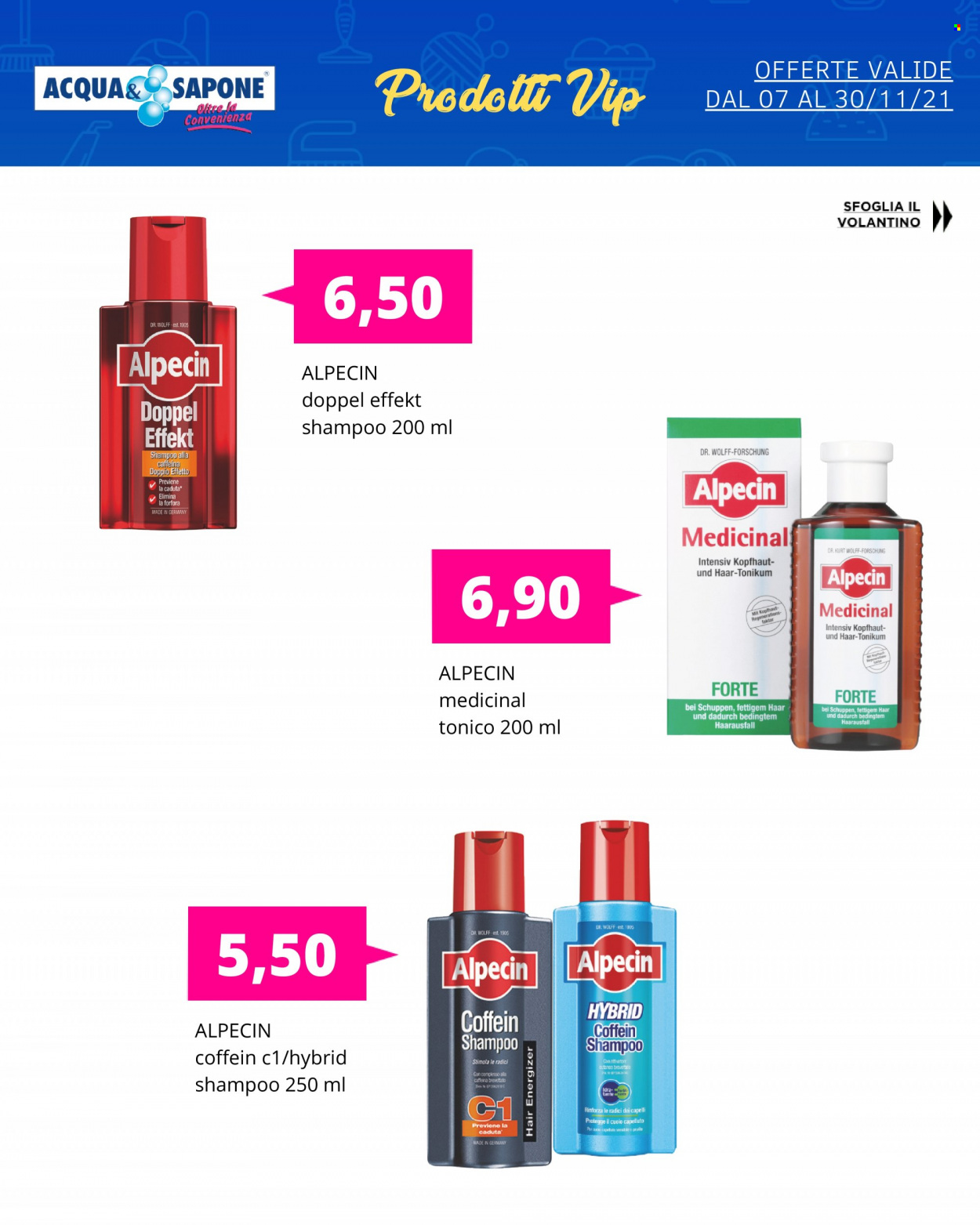 thumbnail - Volantino Acqua & Sapone - 7/11/2021 - 30/11/2021 - Prodotti in offerta - sapone, tonico, Alpecin, shampoo, Energizer. Pagina 4.