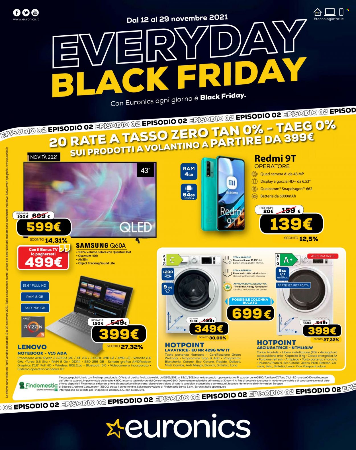 Volantino Euronics - 12/11/2021 - 29/11/2021. Pagina 1