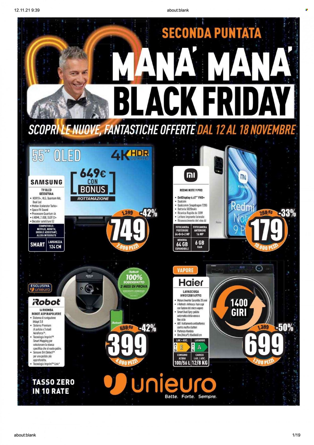 Volantino Unieuro - 12/11/2021 - 18/11/2021. Pagina 1