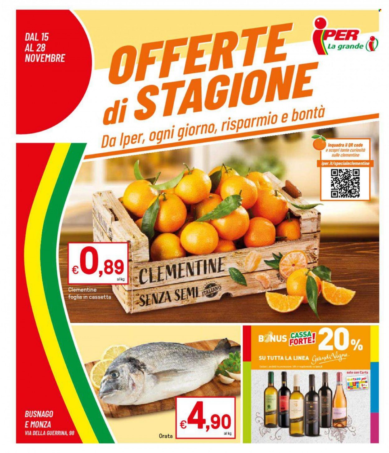 Volantino Iper, La grande i - 15/11/2021 - 28/11/2021. Pagina 1