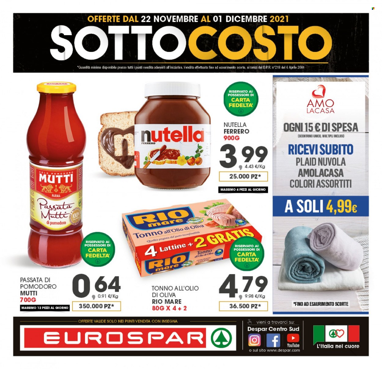 Volantino Eurospar - 21/11/2021 - 1/12/2021. Pagina 1