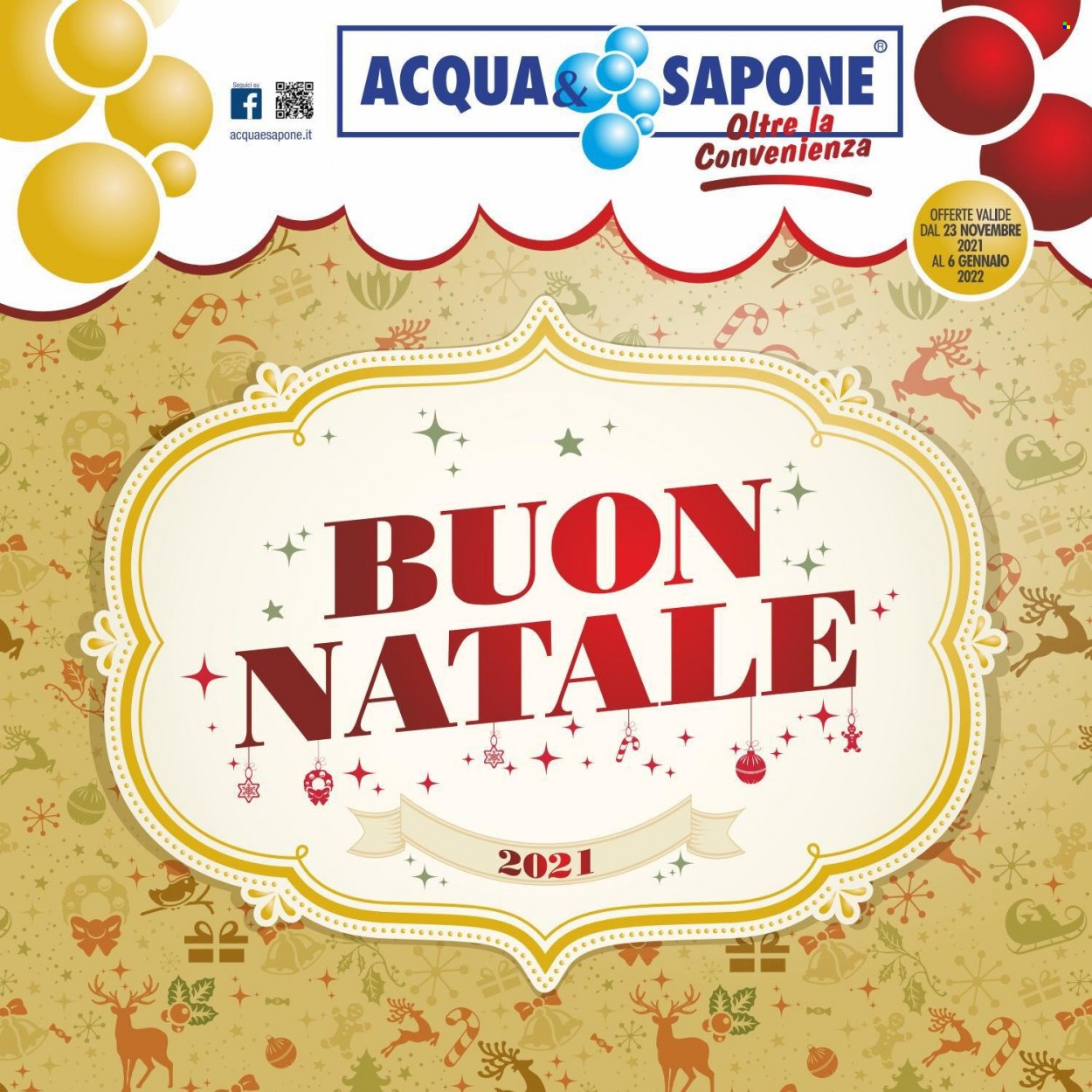 thumbnail - Volantino Acqua & Sapone - 23/11/2021 - 6/1/2022 - Prodotti in offerta - sapone. Pagina 1.