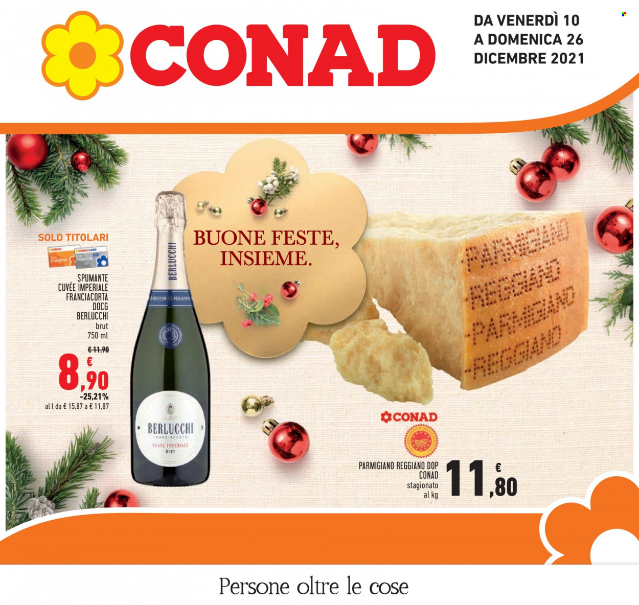 thumbnail - Volantino Conad - 10/12/2021 - 26/12/2021 - Prodotti in offerta - parmigiano, Spumante. Pagina 1.